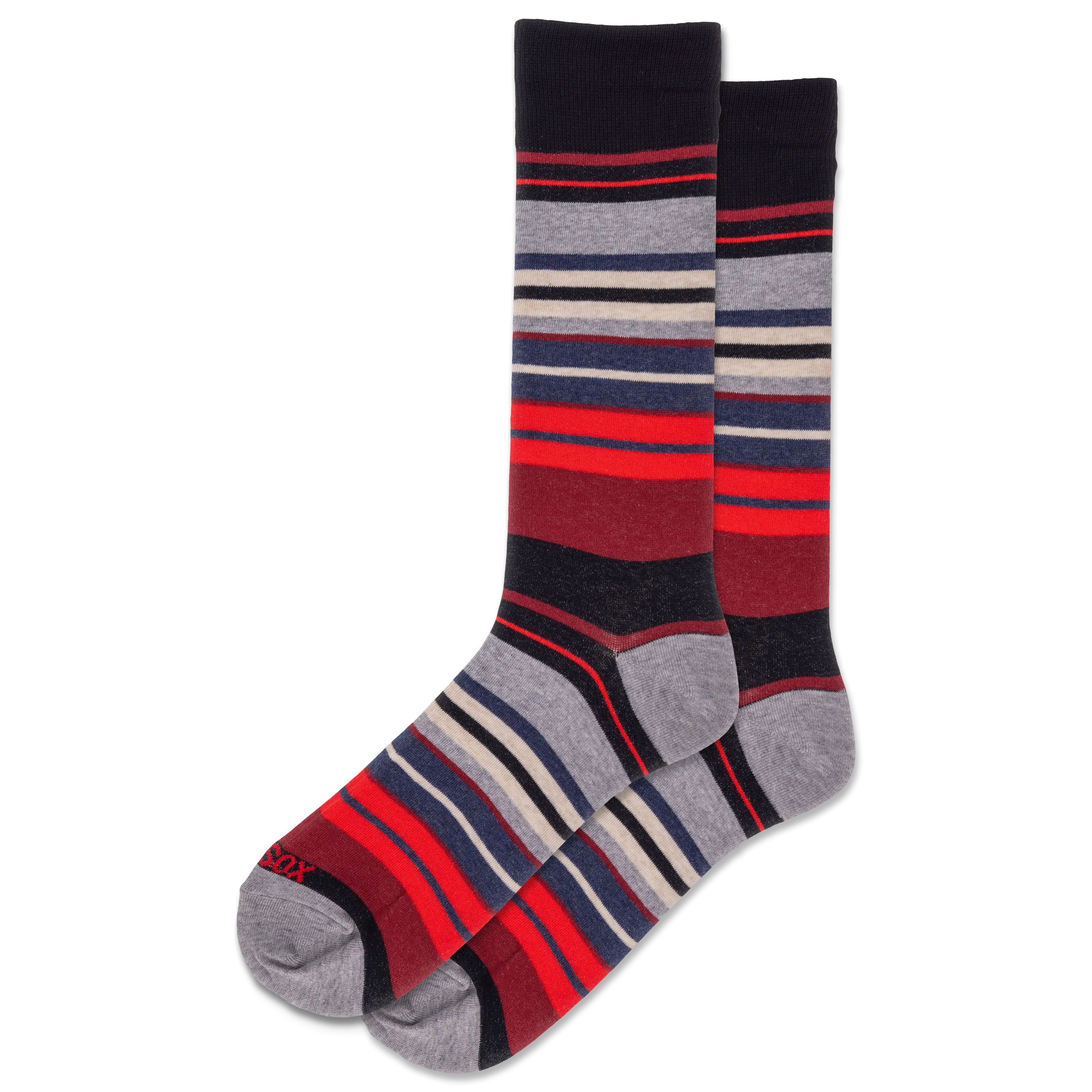 HOTSOX Men's Mixed Stripe Crew Socks
