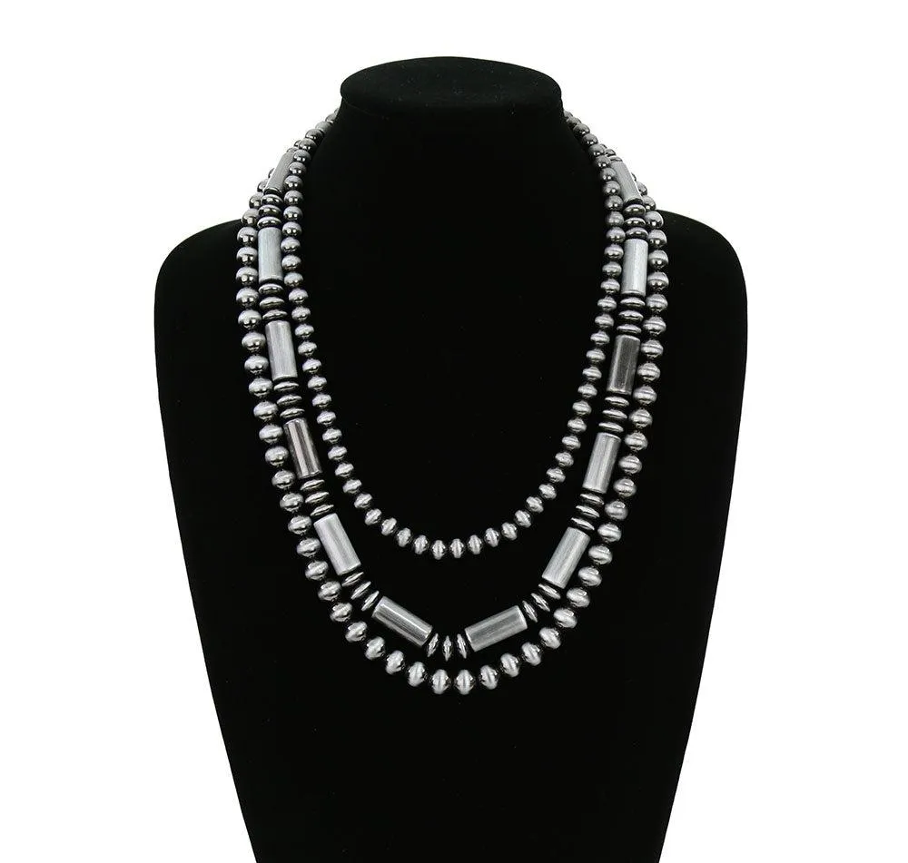 Hoyt 3 Layer Fashion Navajo Pearl Necklace