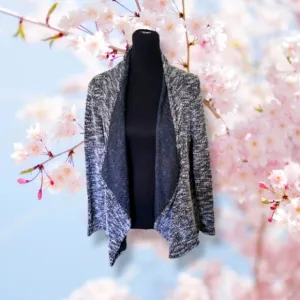 ✨️HP✨️Club Monaco | Black/Gray Marled Open Drape Front Cardigan (SIZE S)