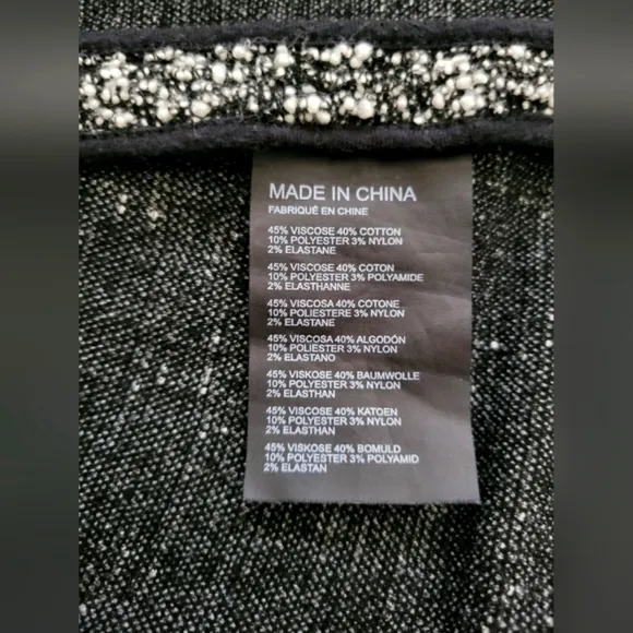✨️HP✨️Club Monaco | Black/Gray Marled Open Drape Front Cardigan (SIZE S)