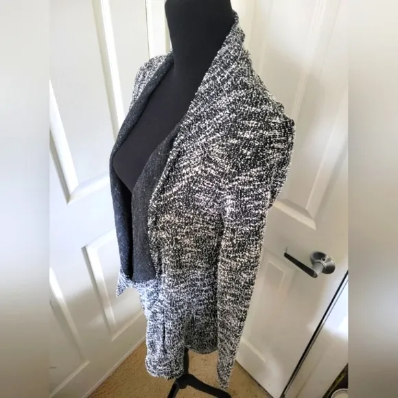 ✨️HP✨️Club Monaco | Black/Gray Marled Open Drape Front Cardigan (SIZE S)