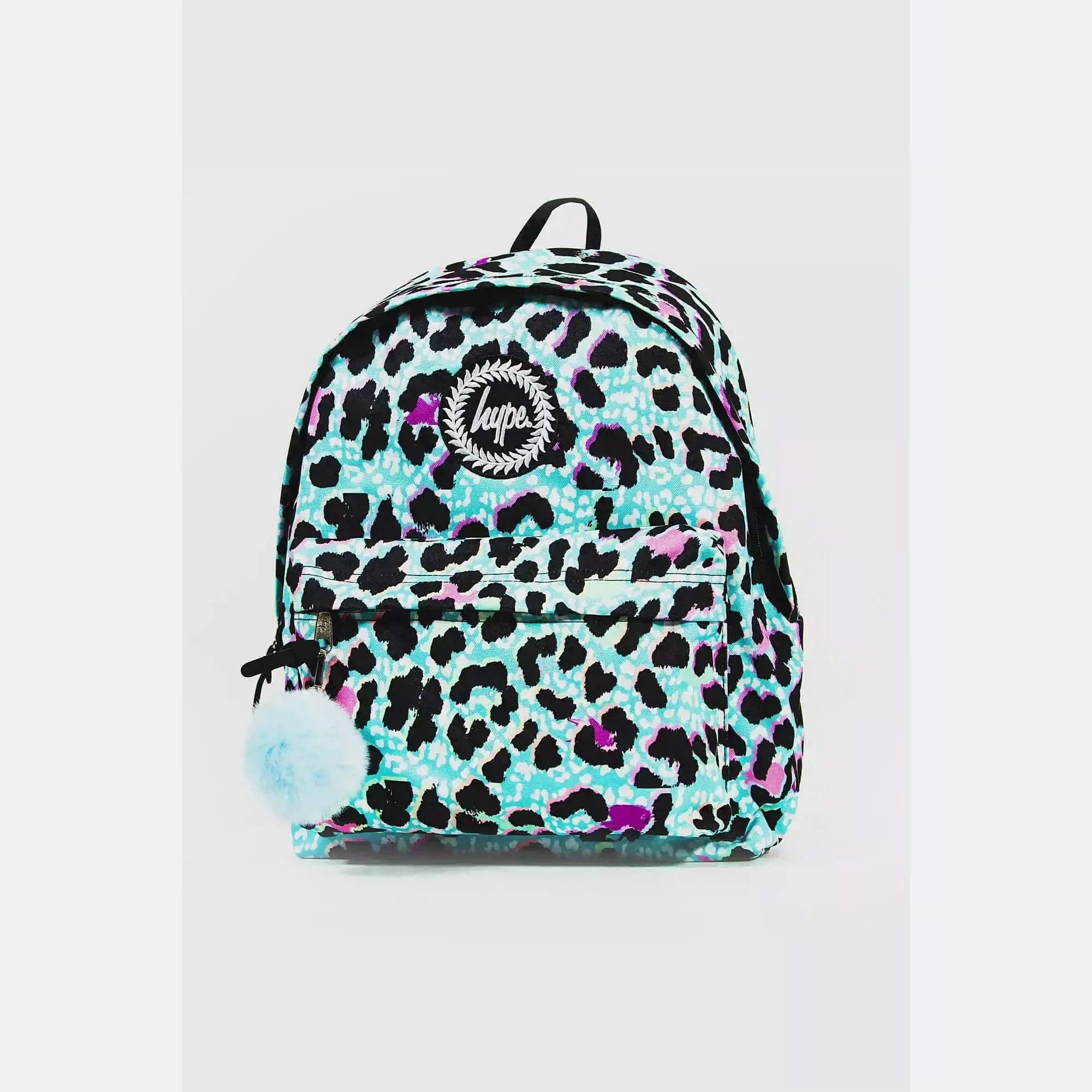 Hype Unisex Blue Ice Leopard Crest Backpack Blue