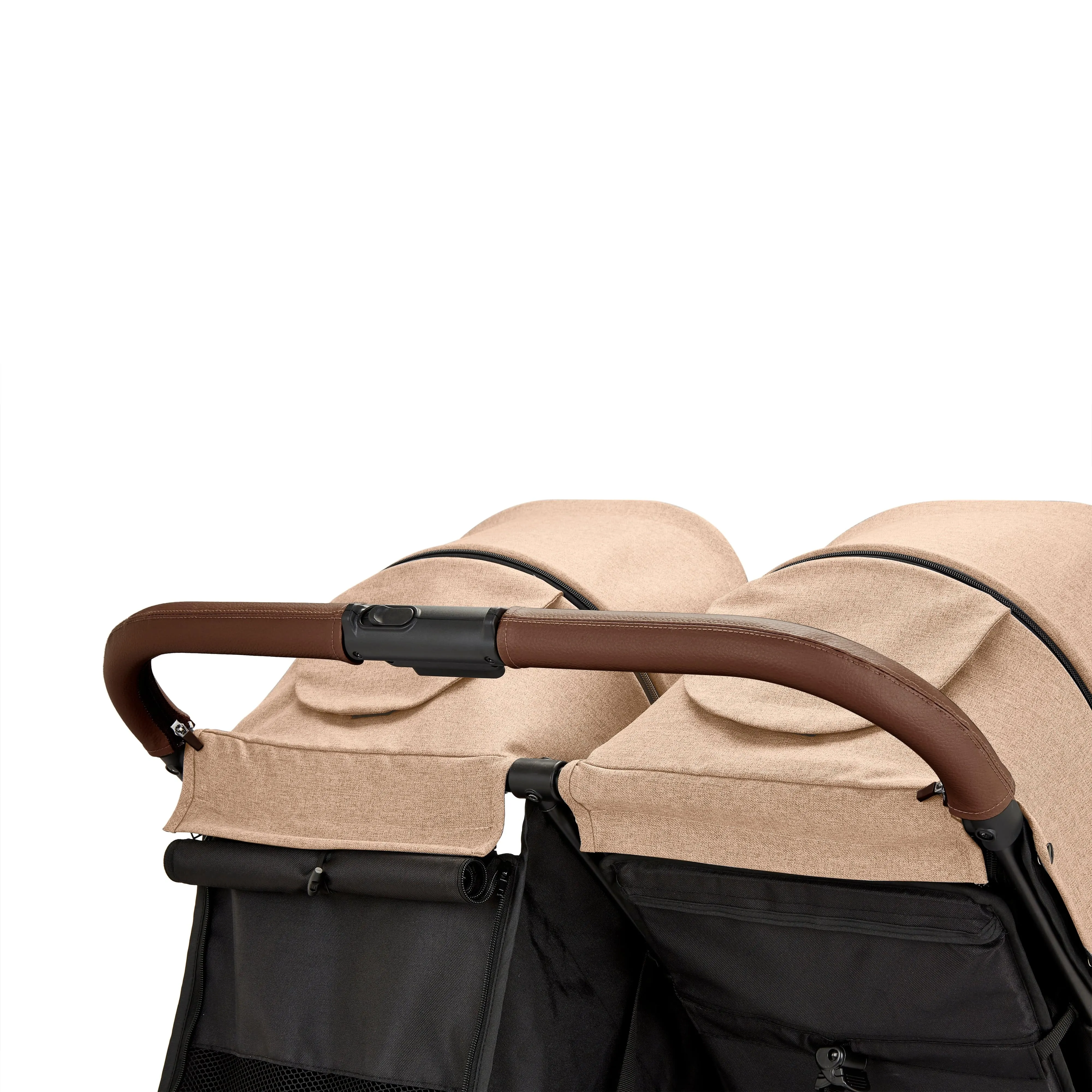 Ickle Bubba Venus Prime Double Stroller - Black / Biscuit / Tan