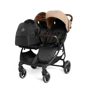 Ickle Bubba Venus Prime Double Stroller - Black / Biscuit / Tan