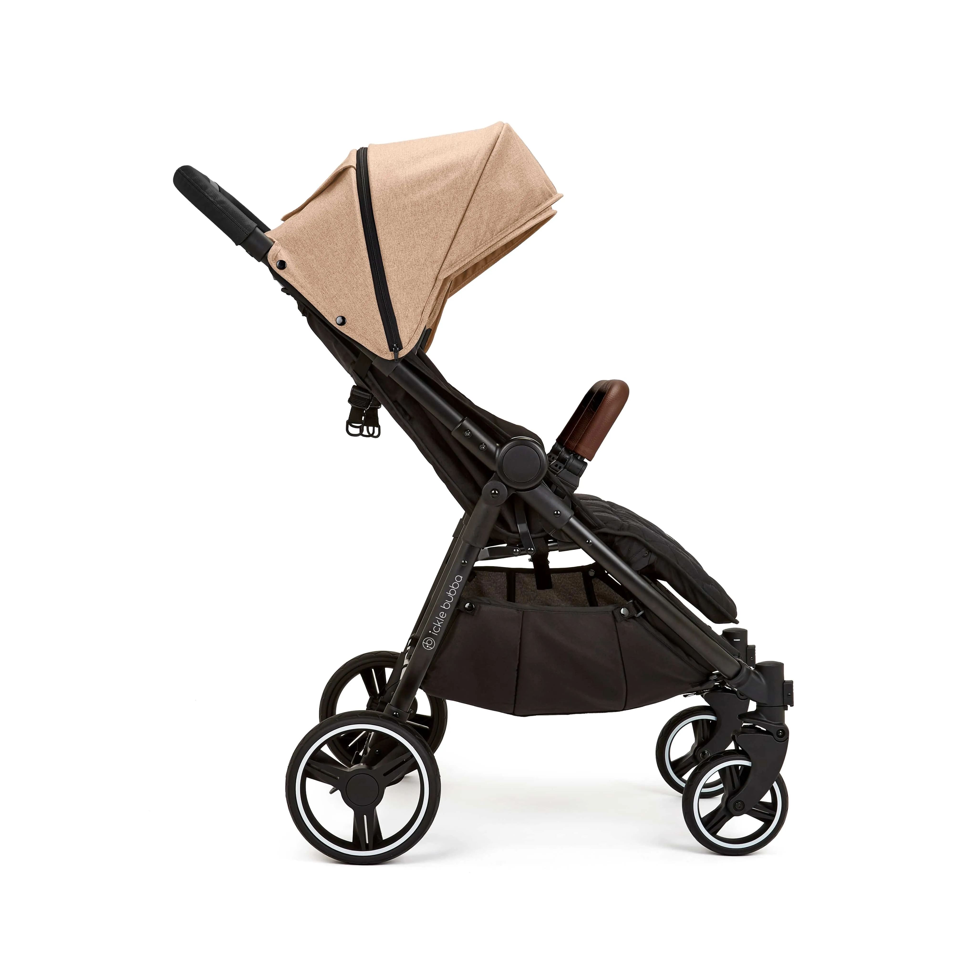 Ickle Bubba Venus Prime Double Stroller - Black / Biscuit / Tan