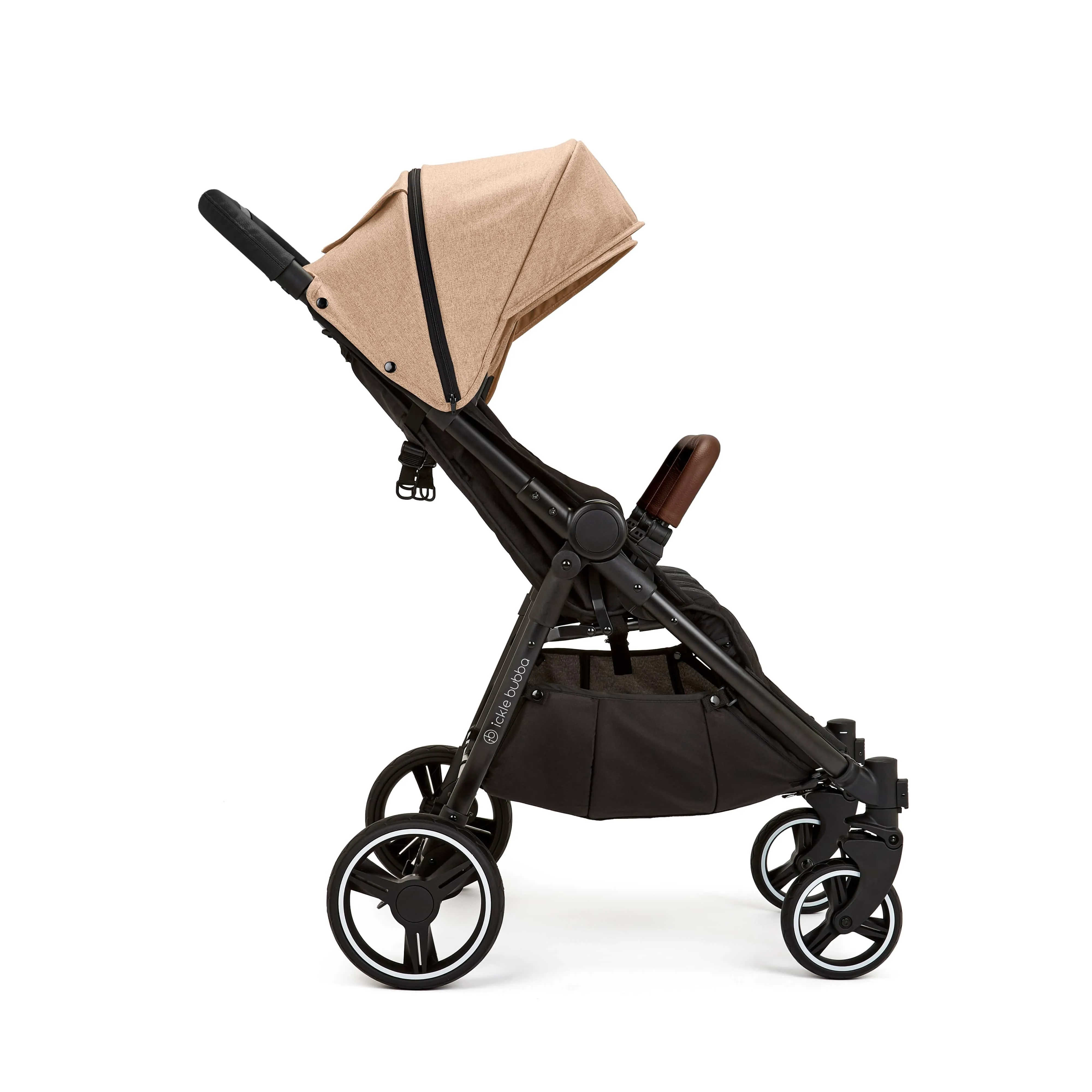 Ickle Bubba Venus Prime Double Stroller - Black / Biscuit / Tan