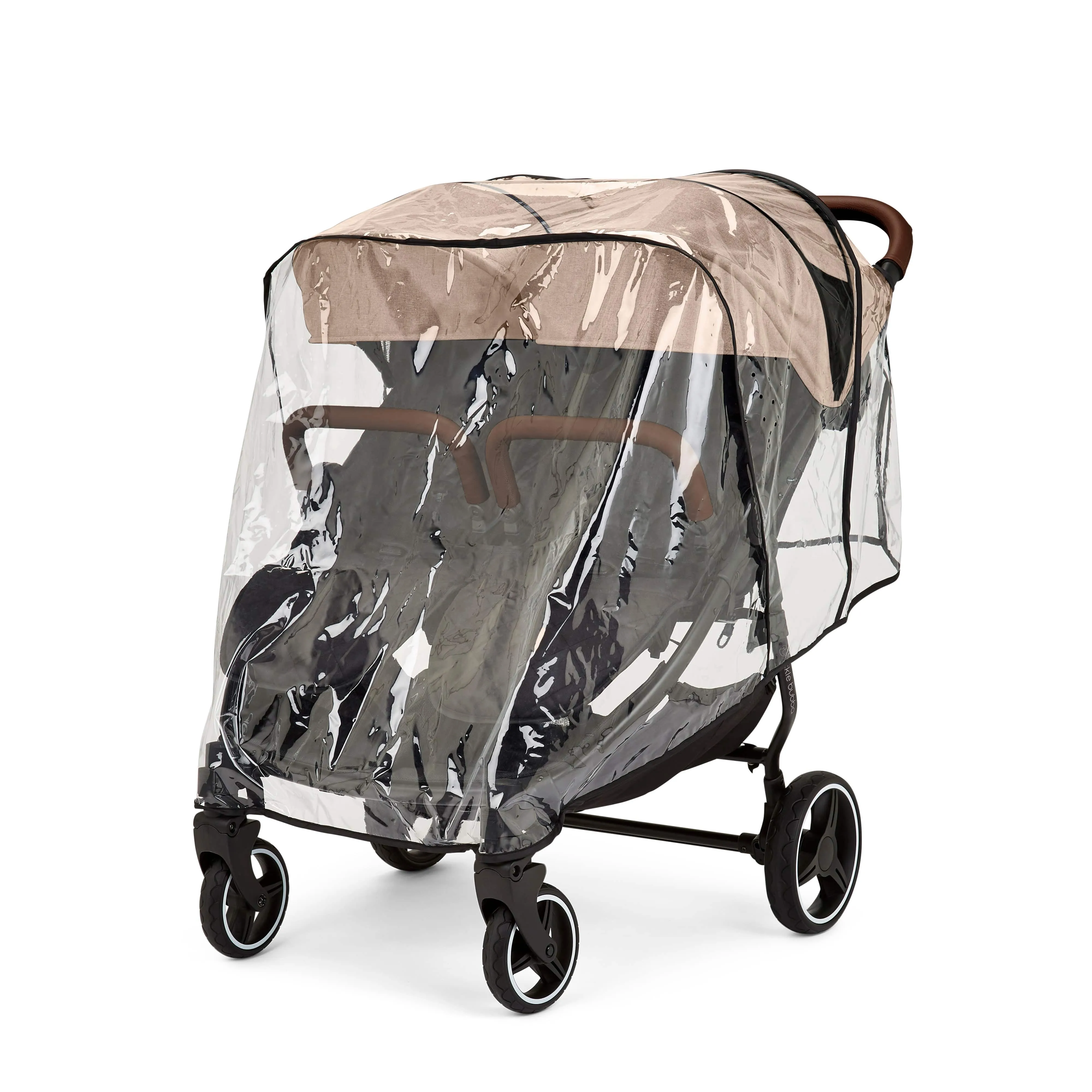 Ickle Bubba Venus Prime Double Stroller - Black / Biscuit / Tan