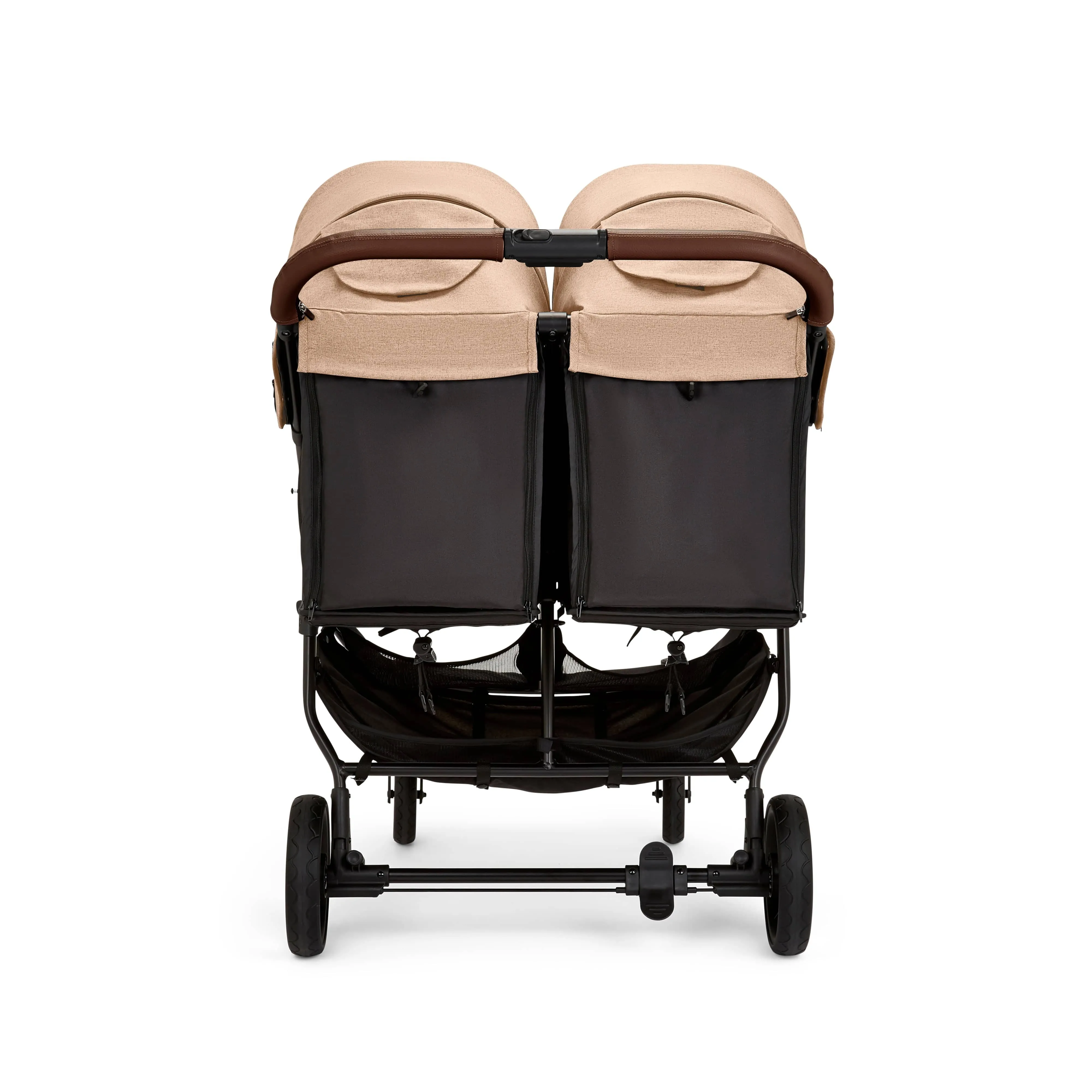 Ickle Bubba Venus Prime Double Stroller - Black / Biscuit / Tan