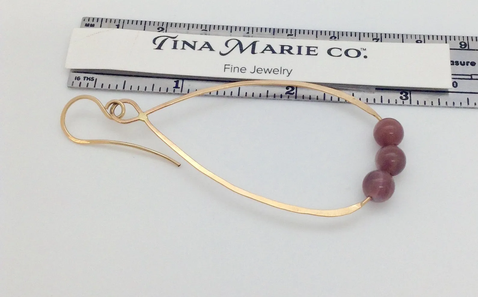 Infinity Gold Peach Moonstone Earrings