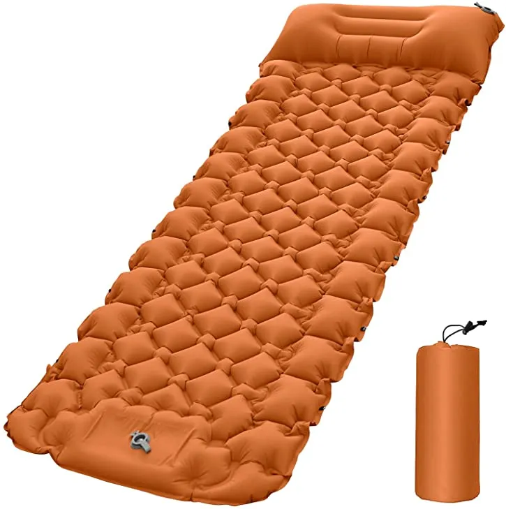 Inflatable Camping Mat with Pillow Built-in Pump