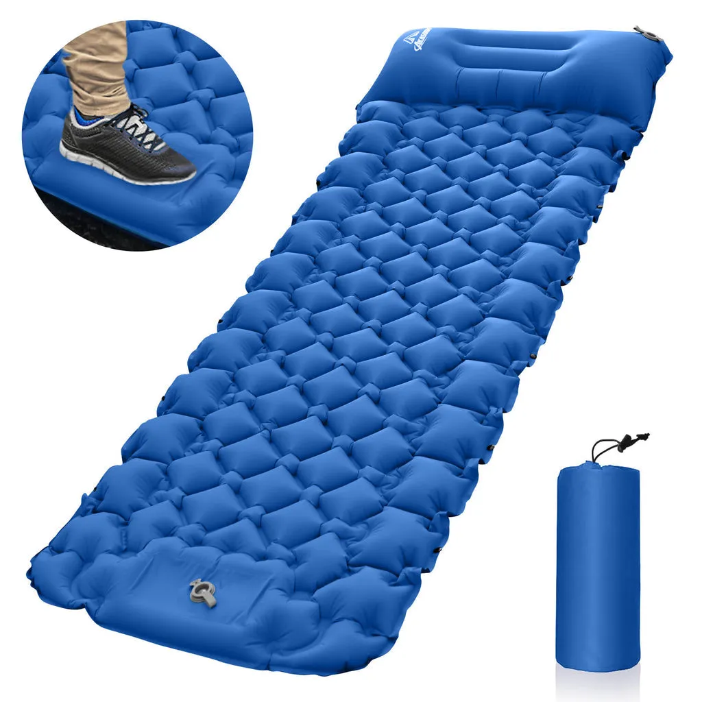 Inflatable Camping Mat with Pillow Built-in Pump