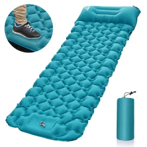Inflatable Camping Mat with Pillow Built-in Pump