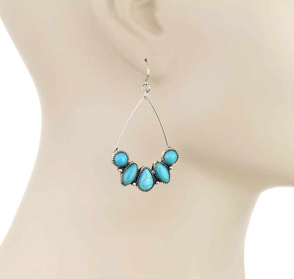 Insley Wire Teardrop Fashion Earrings - Turquoise