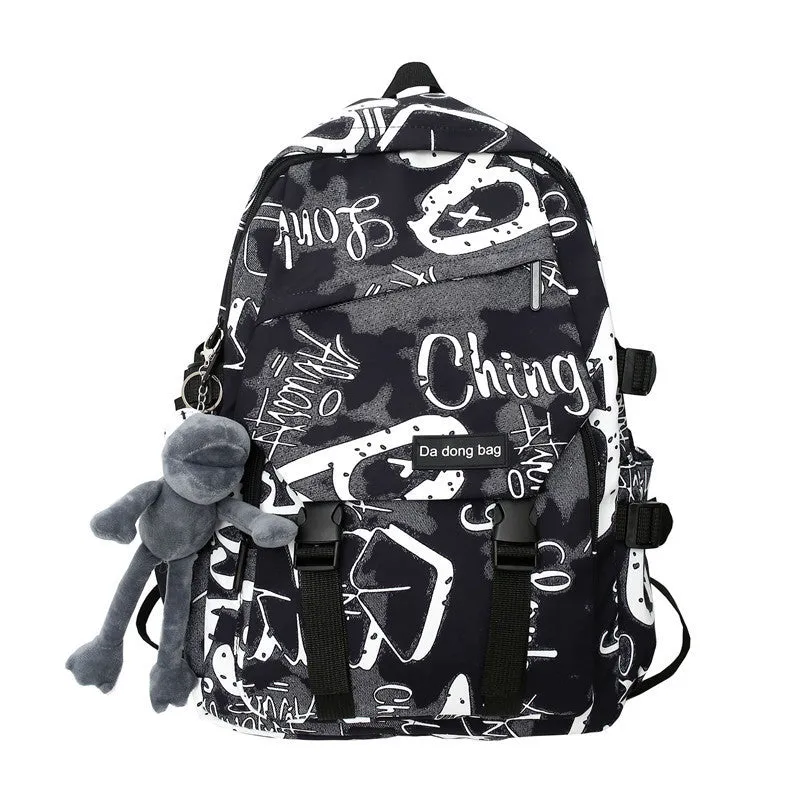 INSTOCK-Graffiti female college students large capacity backpack