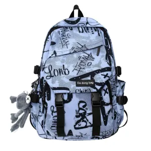 INSTOCK-Graffiti female college students large capacity backpack