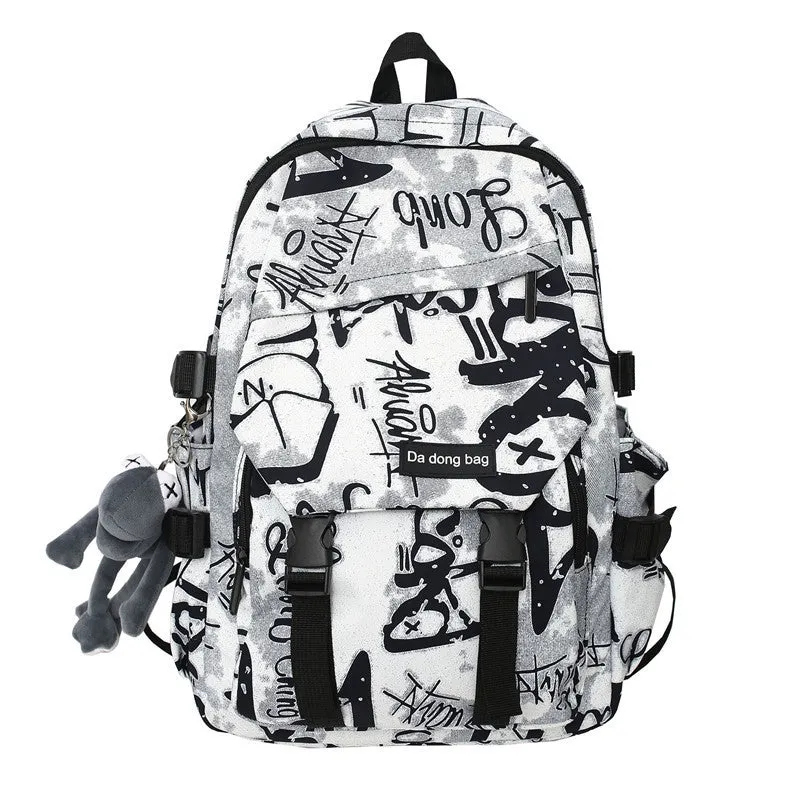 INSTOCK-Graffiti female college students large capacity backpack
