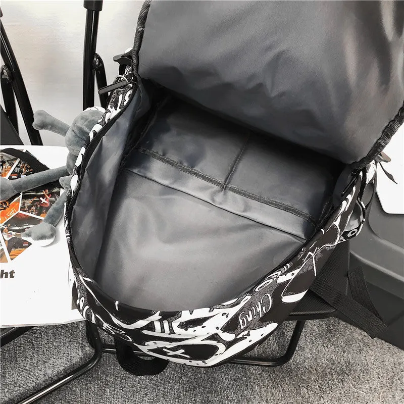 INSTOCK-Graffiti female college students large capacity backpack