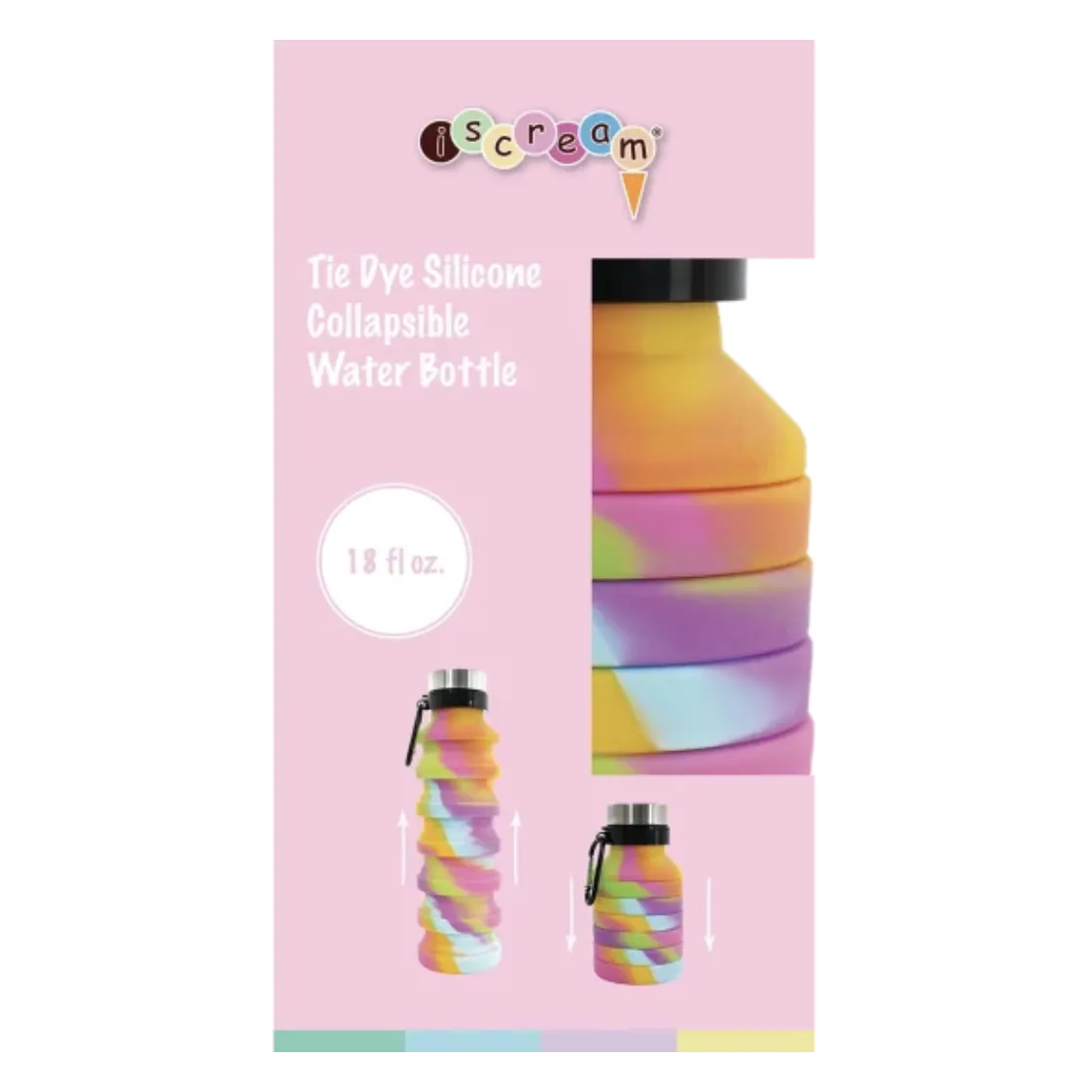 Iscream Collapsible Water Bottle - Tie Dye