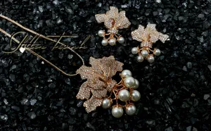 Ivy Rose Gold Pearl AD Pendant Set