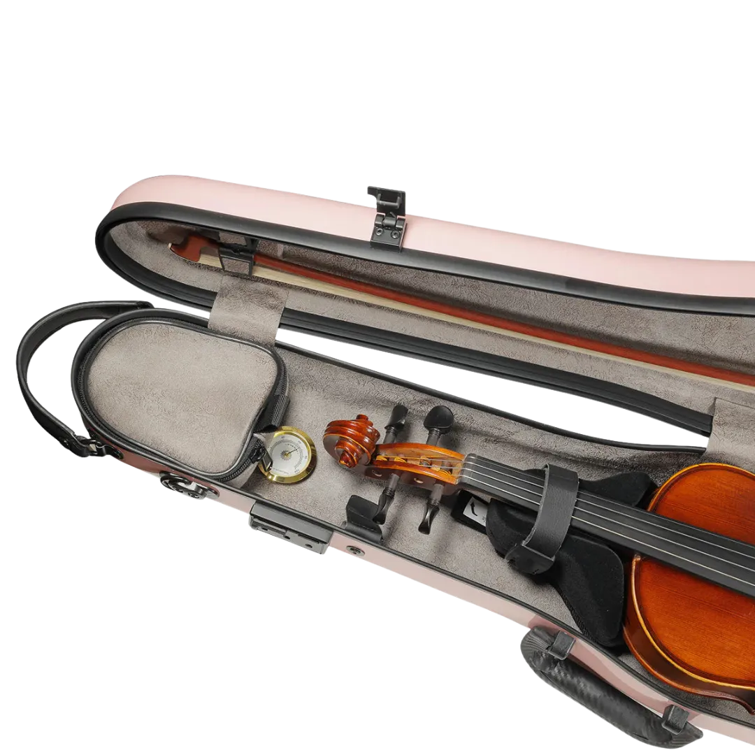JML Carbon Fibre 1.5 Shaped Violin Case Sakura Pink 4/4