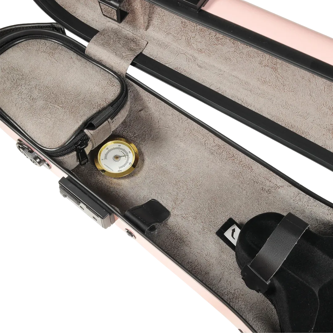 JML Carbon Fibre 1.5 Shaped Violin Case Sakura Pink 4/4