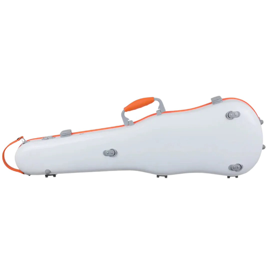 JML Carbon Fibre 1.5 Shaped Violin Case White with Orange 4/4