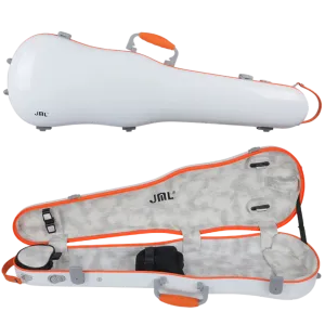 JML Carbon Fibre 1.5 Shaped Violin Case White with Orange 4/4