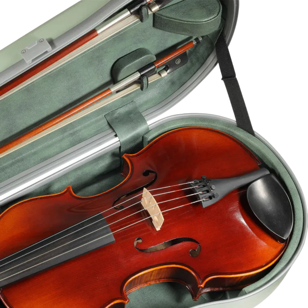 JML Carbon Fibre 1.7 Shaped Adjustable Viola Case Garden Green 15"-16.5"