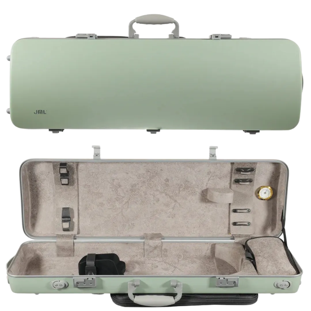 JML Carbon Fibre 1.8 Oblong Violin Case Garden Green 4/4