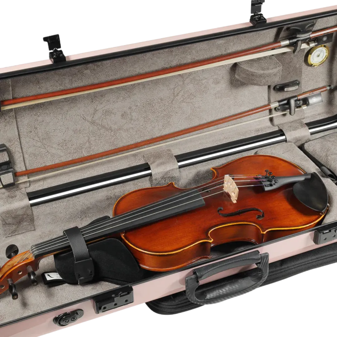 JML Carbon Fibre 1.8 Oblong Violin Case Sakura Pink 4/4