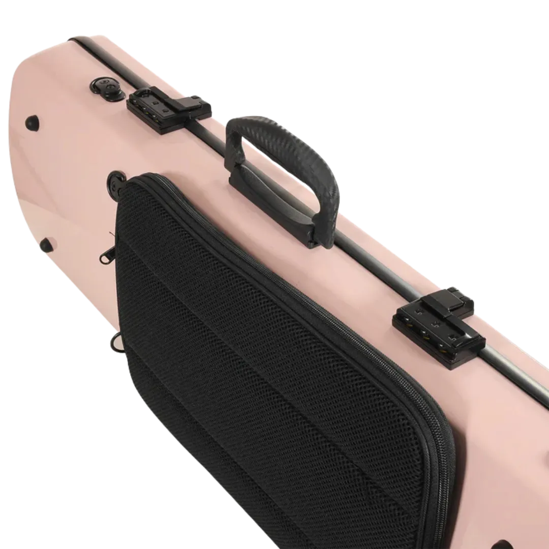 JML Carbon Fibre 1.8 Oblong Violin Case Sakura Pink 4/4