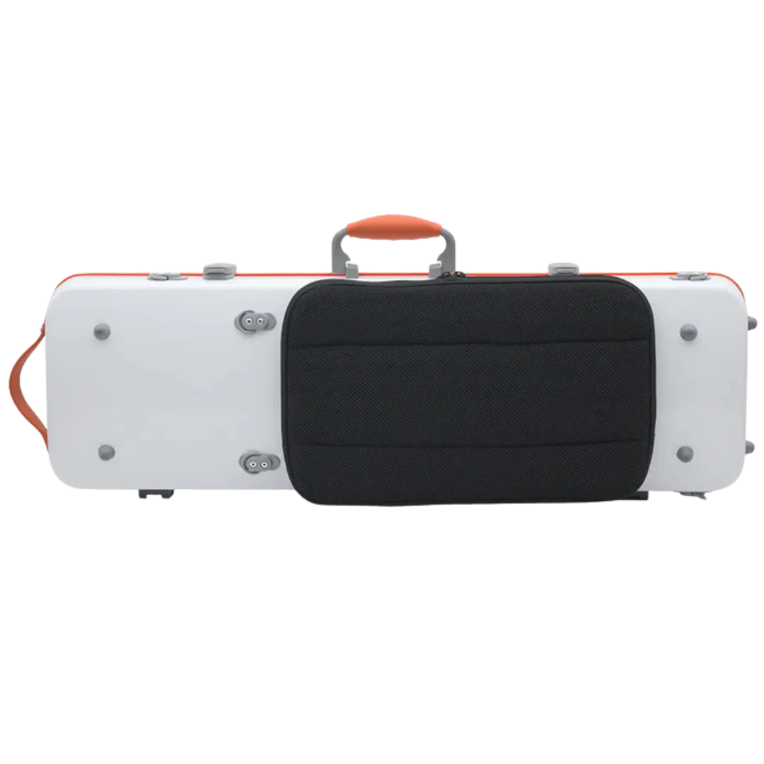 JML Carbon Fibre 1.8 Oblong Violin Case White with Orange 4/4
