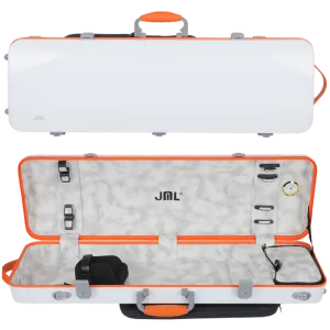 JML Carbon Fibre 1.8 Oblong Violin Case White with Orange 4/4