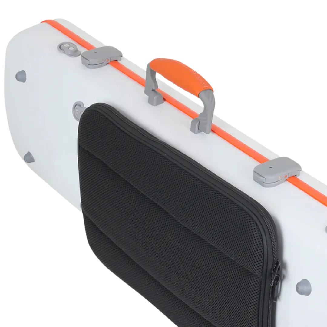 JML Carbon Fibre 1.8 Oblong Violin Case White with Orange 4/4