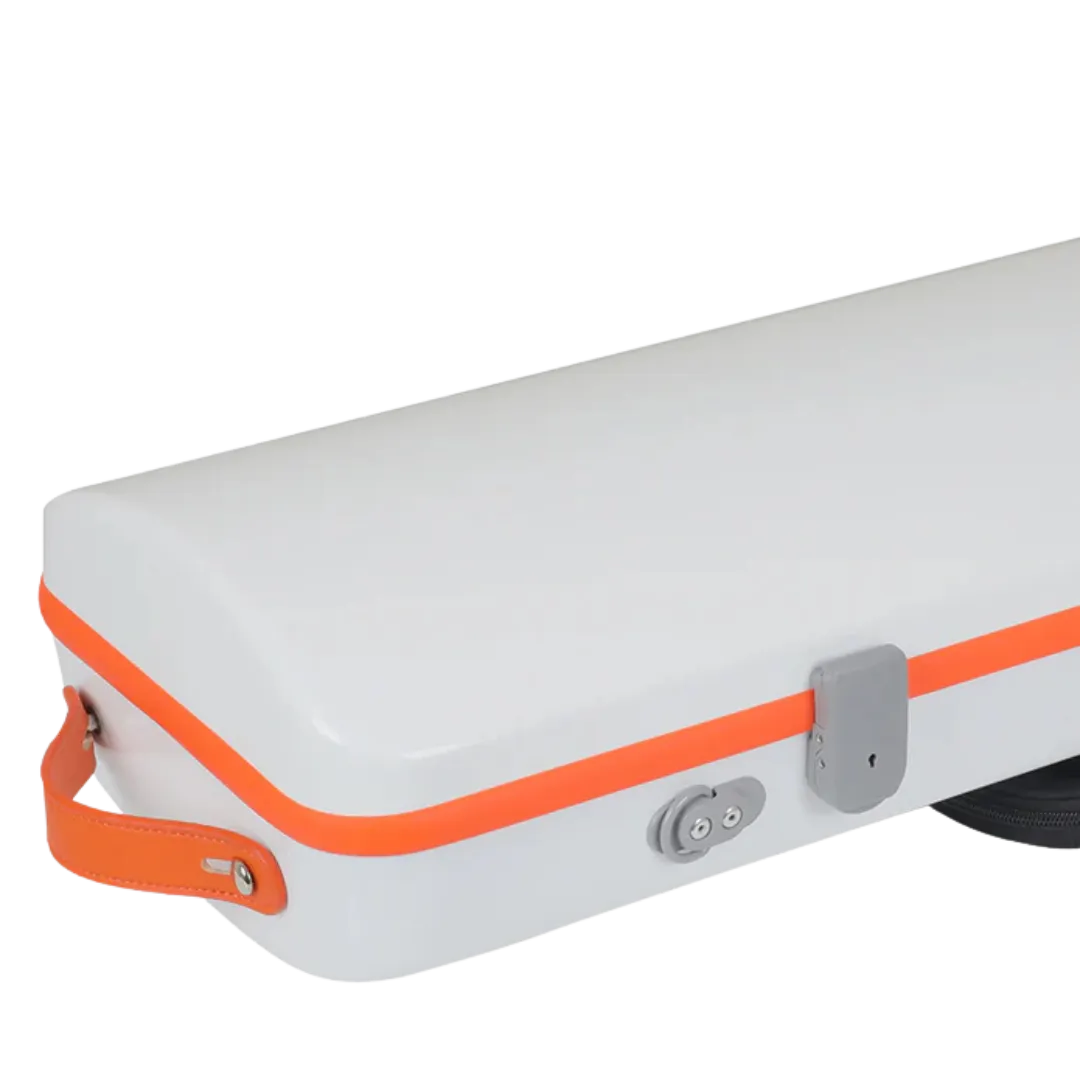 JML Carbon Fibre 1.8 Oblong Violin Case White with Orange 4/4