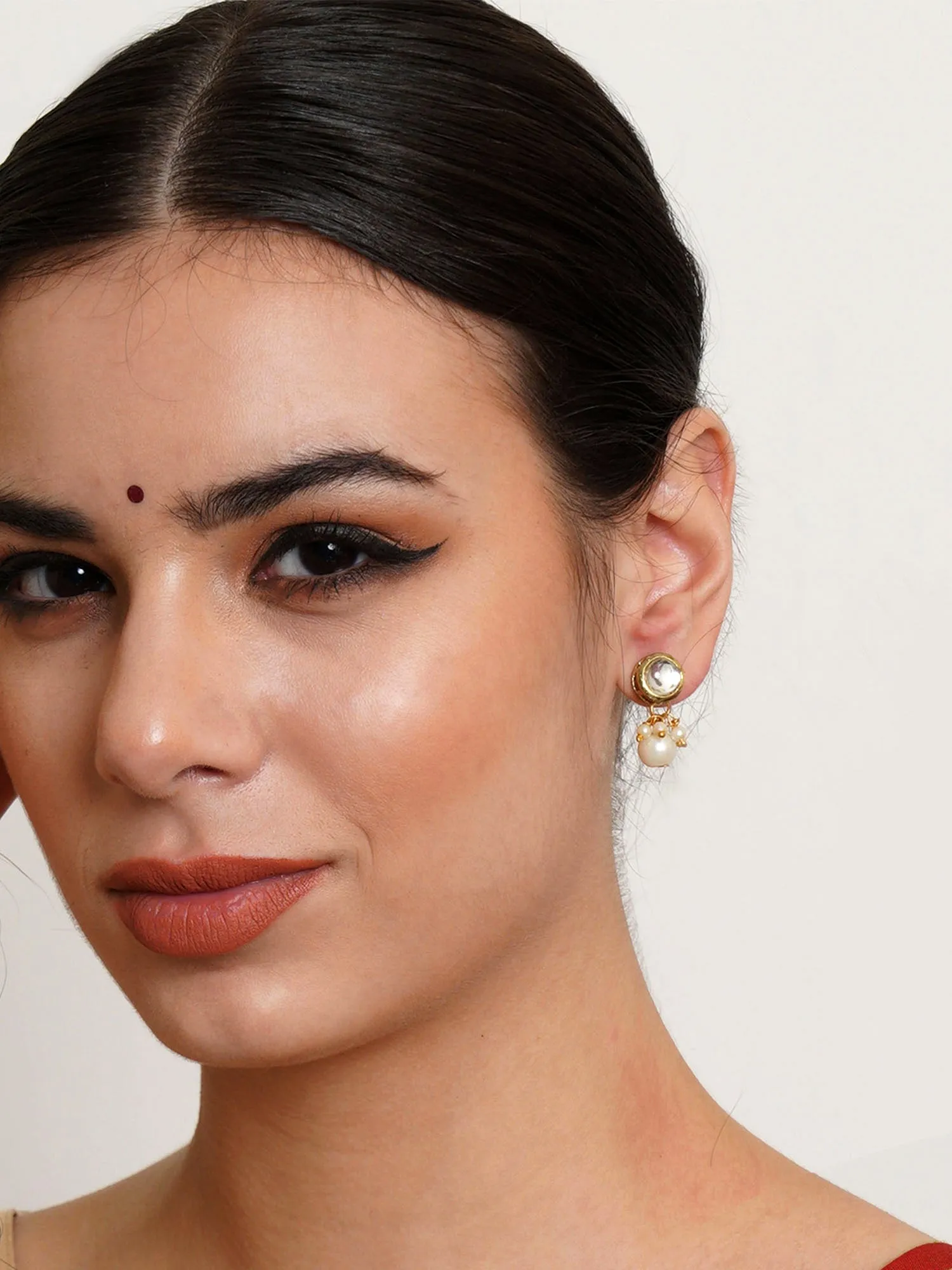 Karatcart Set of 3 Handcrafted Kundan Earrings Combo for Women