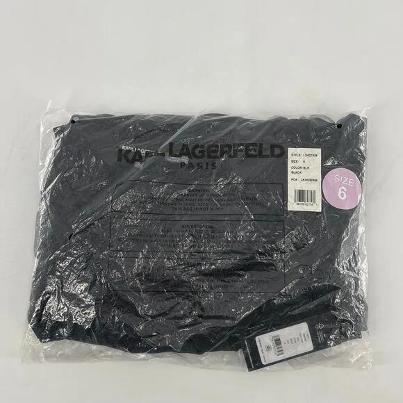 Karl Lagerfeld Paris Ruched Zip Faux Wrap Dress 6