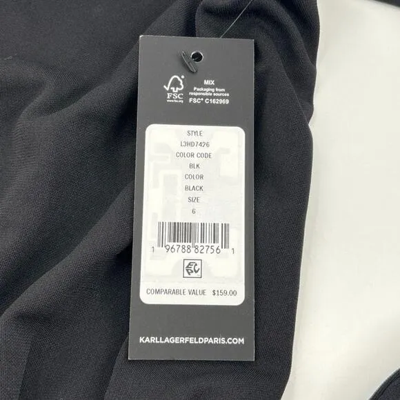 Karl Lagerfeld Paris Ruched Zip Faux Wrap Dress 6