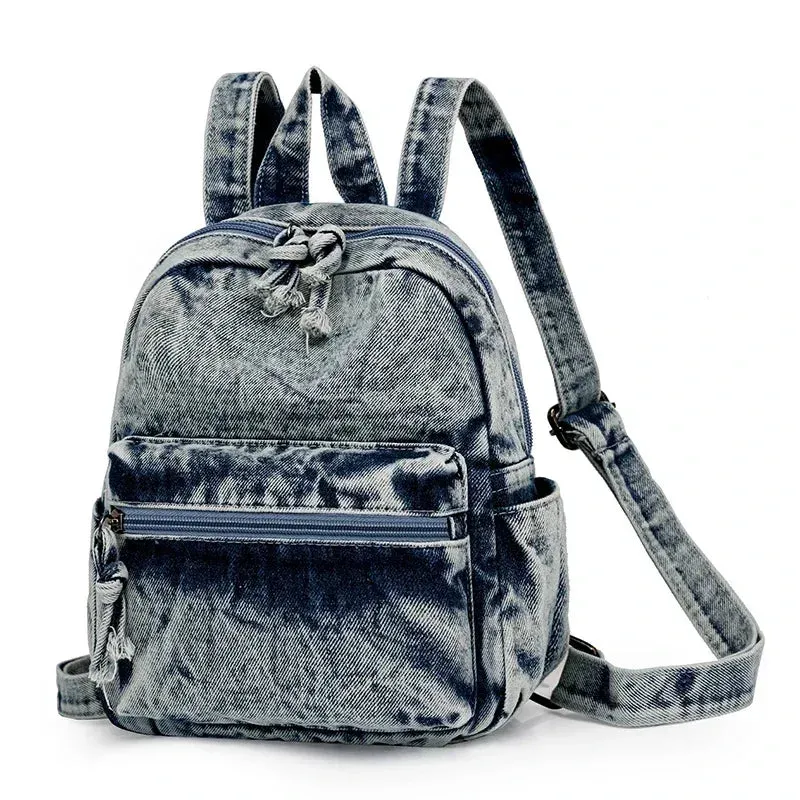 Kawaii Cowboy Zipper Backpack 🎒✨ | Soft Handle & Air Cushion Comfort | Large Capacity Denim Bag for Casual Adventures 💖🌟