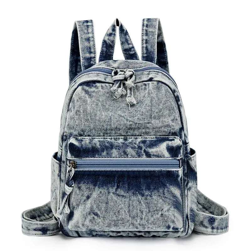 Kawaii Cowboy Zipper Backpack 🎒✨ | Soft Handle & Air Cushion Comfort | Large Capacity Denim Bag for Casual Adventures 💖🌟