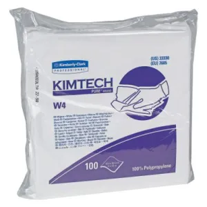 Kimberly-Clark Professional KIMTECH W4 Critical Task Wipers, Flat Double Bag, 12x12, White, 33330