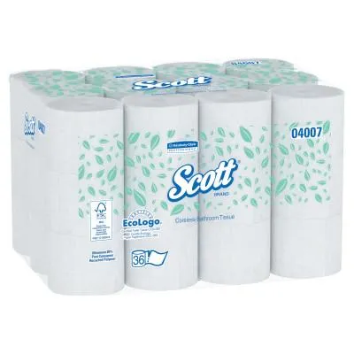 Kimberly-Clark Professional Scott Coreless 2-Ply Roll Bathroom Tissue, 1000 Sheets/Roll, 04007