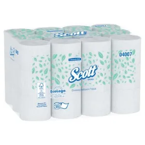 Kimberly-Clark Professional Scott Coreless 2-Ply Roll Bathroom Tissue, 1000 Sheets/Roll, 04007