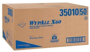Kimberly-Clark Professional WypAll X60 Professional Towels, Flat Sheet, White;3 Packs per Box, 35010