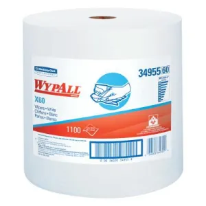 Kimberly-Clark Professional X60 Wiper, Jumbo Roll, White, 1,100 per roll, 34955