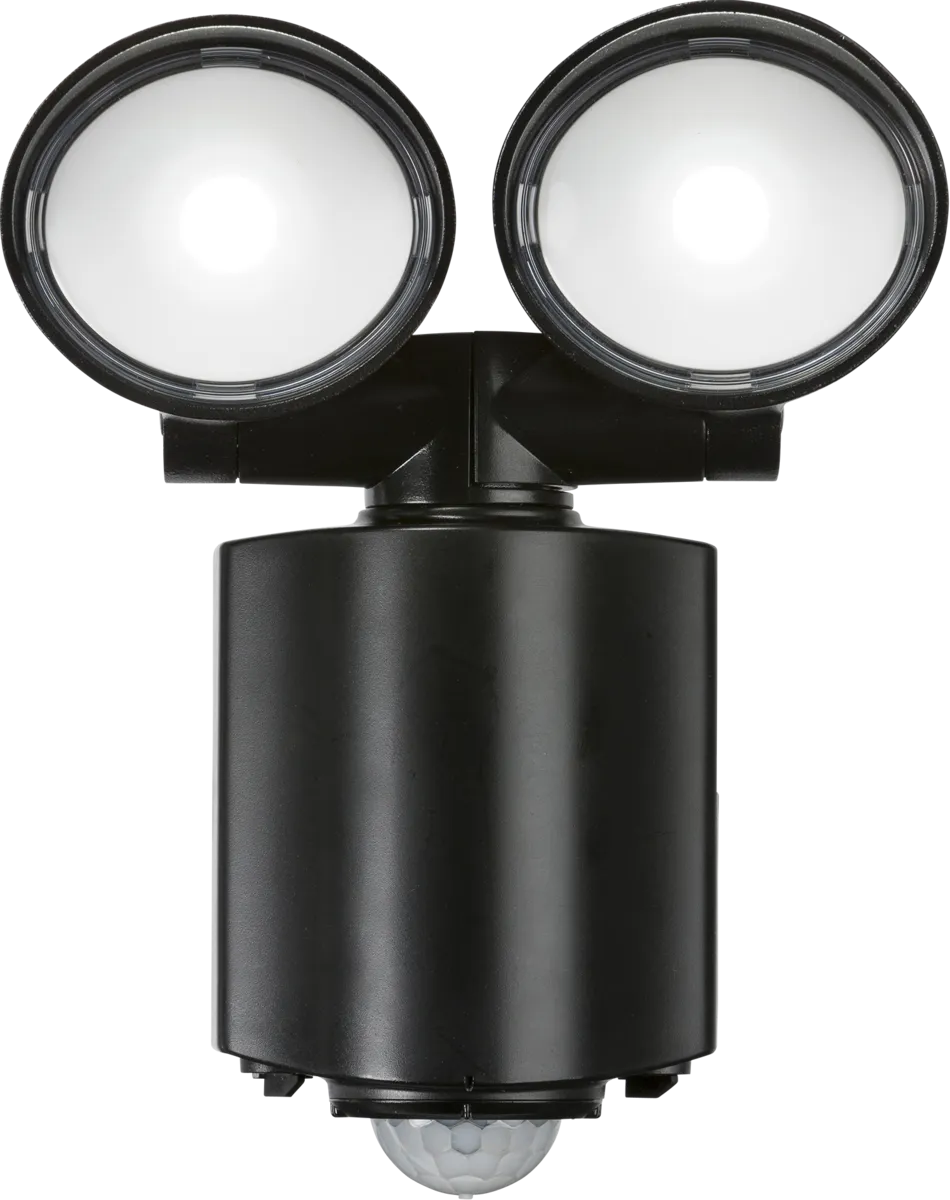 Knightsbridge FL16ABK 230V IP55 Compact Twin Spot LED Security Light with PIR - Black