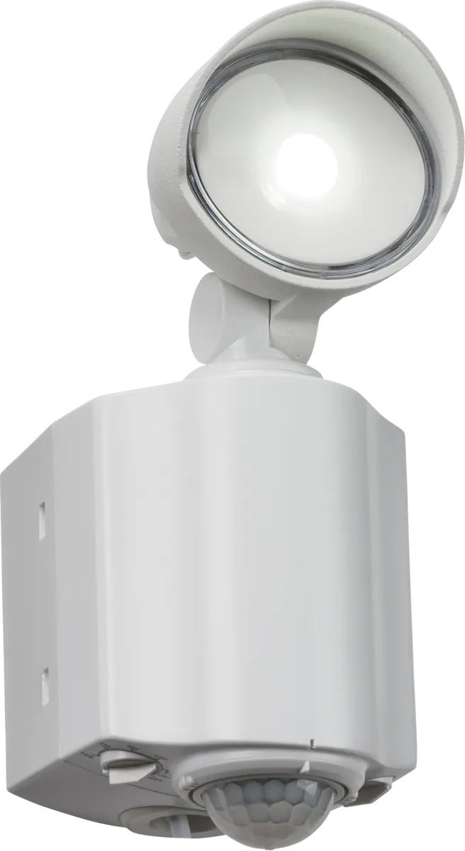 Knightsbridge FL8AW 230V IP55 Compact Single Spot LED Security Light with PIR - White
