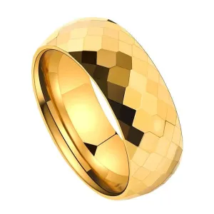 Korean Style Hip-Hop Golden Tungsten Carbide