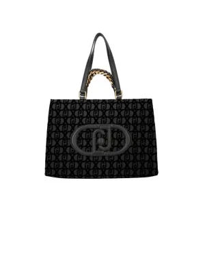 L Tote - Jacquard Nero