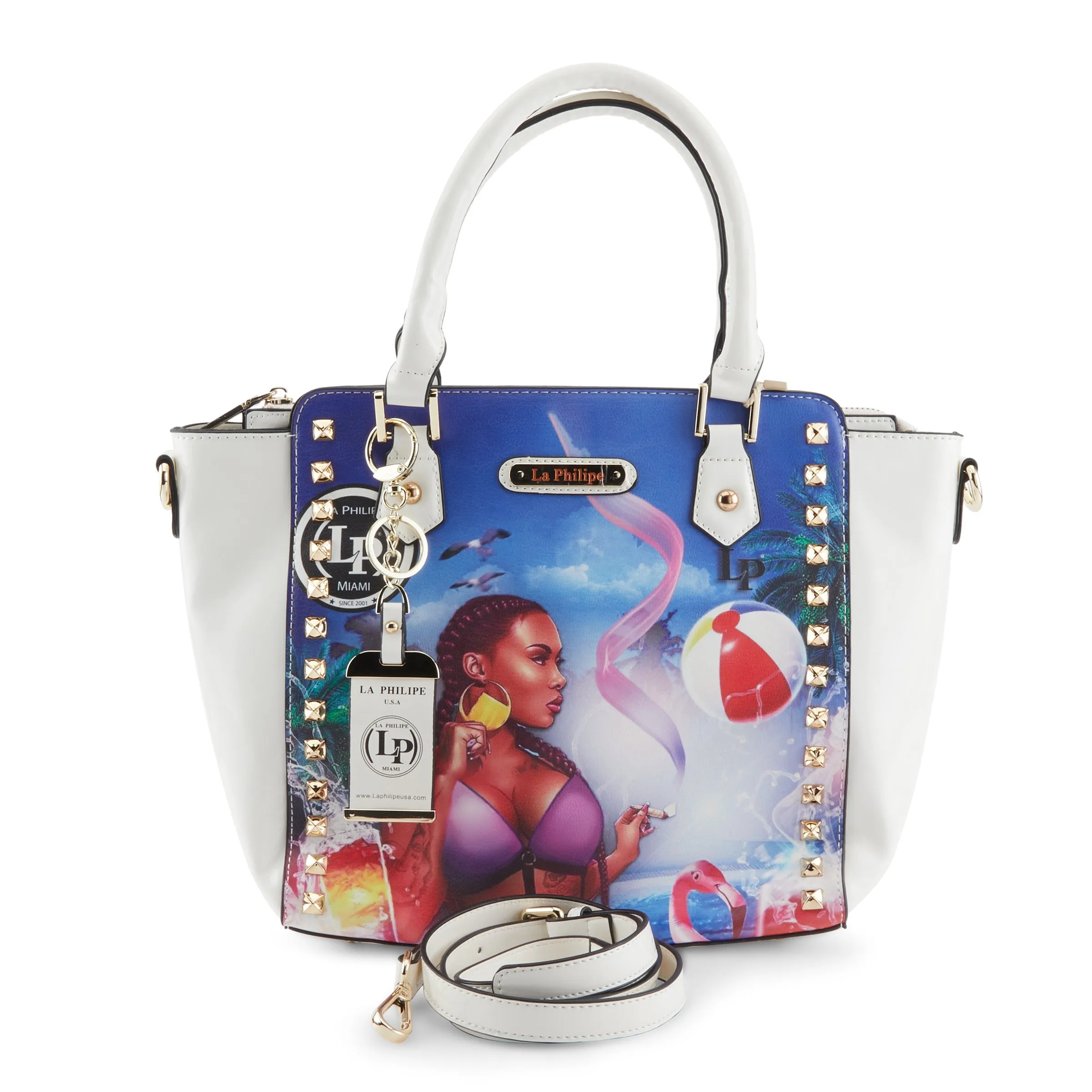 La Philipe Miami Beach Handbag Satchel Women’s Pu Leather Lp1022 13